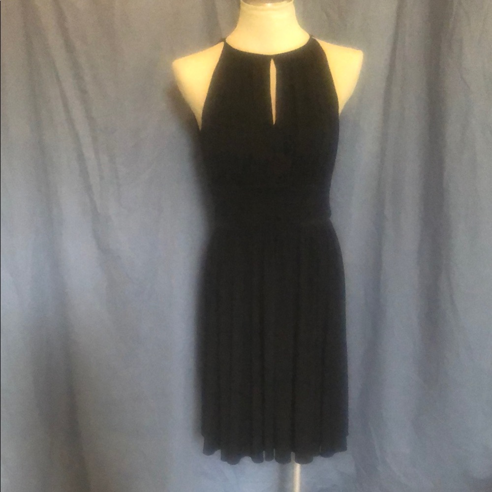 White House / Black Market Black Halter Cocktail Dress (Travel Friendly)